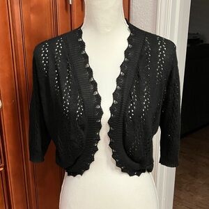 Vintage Elegant Black Women's cardigan Sweater Size:L